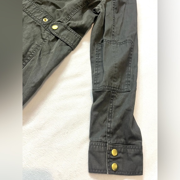 J. Crew Relaxed Boyfriend Field Utility Jacket Army Green Women’s Medium Petite - Picture 15 of 16